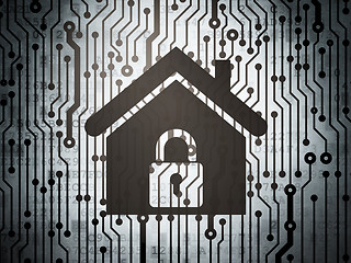 Image showing Protection concept: circuit board with Home