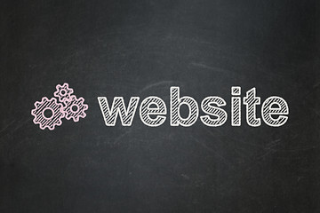 Image showing Web development concept: Gears and Website on chalkboard