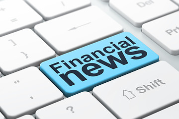 Image showing Financial News on computer keyboard background