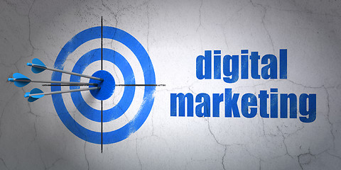 Image showing target and Digital Marketing on wall