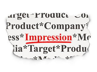 Image showing Marketing concept: Impression on Paper background