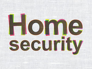 Image showing Safety concept: Home Security on fabric texture background