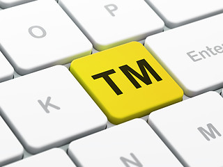 Image showing Law concept: Trademark on computer keyboard background