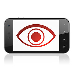 Image showing Protection concept: Eye on smartphone