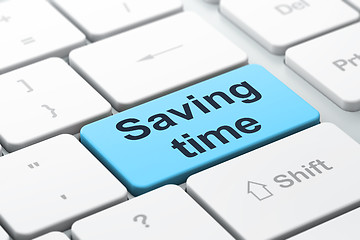 Image showing Saving Time on computer keyboard background