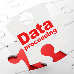 Image showing Information concept: Data Processing on puzzle background