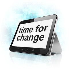 Image showing Time for Change on tablet pc computer