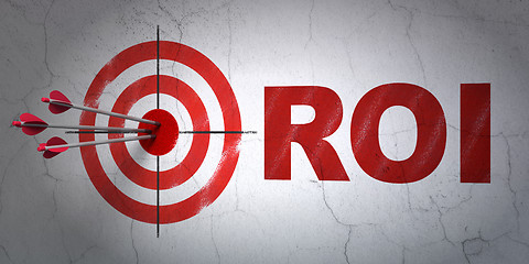 Image showing Business concept: target and ROI on wall background