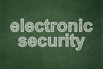 Image showing Protection concept: Electronic Security on chalkboard background