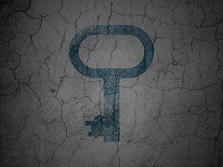 Image showing Protection concept: Key on grunge wall background