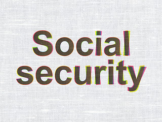 Image showing Privacy concept: Social Security on fabric texture background