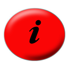 Image showing Information Red Oval Button