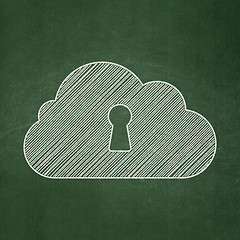 Image showing Cloud With Keyhole on chalkboard