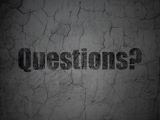 Image showing Education concept: Questions? on grunge wall background