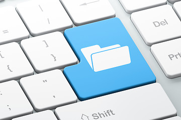Image showing Business concept: Folder on computer keyboard background