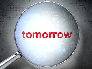 Image showing Time concept: Tomorrow with optical glass