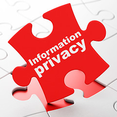 Image showing Security concept: Information Privacy on puzzle background