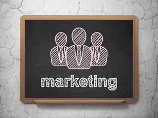 Image showing Advertising concept: Business People and Marketing on chalkboard