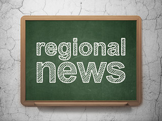 Image showing Regional News on chalkboard background