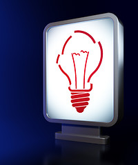 Image showing Finance concept: Light Bulb on billboard background