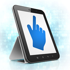 Image showing Marketing concept: Mouse Cursor on tablet pc computer