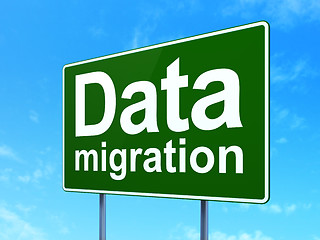 Image showing Data Migration on road sign background