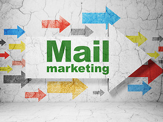 Image showing Advertising concept: arrow whis Mail Marketing on grunge wall