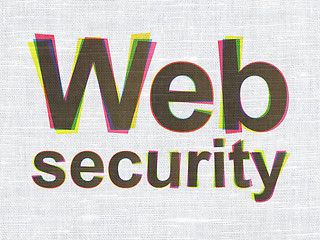 Image showing Safety concept: Web Security on fabric texture background