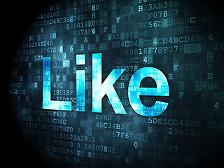 Image showing Social network concept: Like on digital background