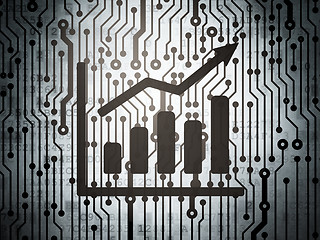 Image showing News concept: circuit board with Growth Graph