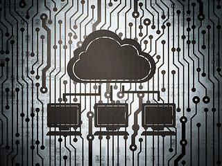 Image showing networking concept: circuit board with Cloud Network