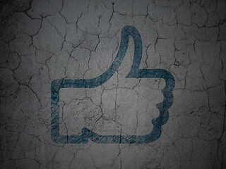 Image showing Social network concept: Like on grunge wall background