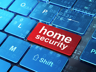 Image showing Privacy concept: Home Security on computer keyboard background
