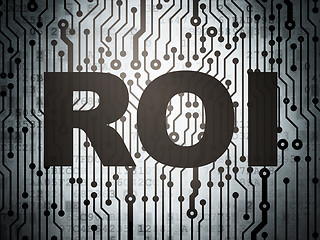 Image showing Business concept: circuit board with ROI