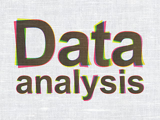 Image showing Information concept: Data Analysis on fabric texture background