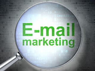 Image showing E-mail Marketing with optical glass