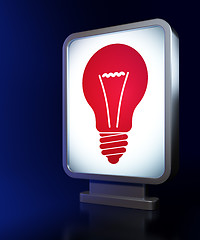 Image showing Finance concept: Light Bulb on billboard background