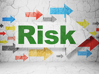 Image showing Finance concept: arrow whis Risk on grunge wall background