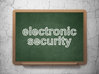 Image showing Electronic Security on chalkboard background