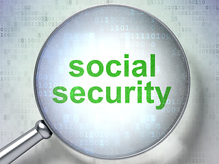 Image showing Privacy concept: Social Security with optical glass