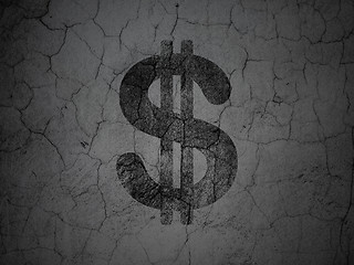 Image showing Currency concept: Dollar on grunge wall background