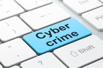 Image showing Protection concept: Cyber Crime on computer keyboard background