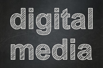 Image showing Marketing concept: Digital Media on chalkboard background