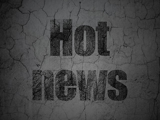 Image showing News concept: Hot News on grunge wall background