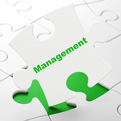 Image showing Business concept: Management on puzzle background