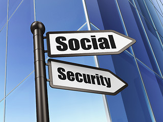 Image showing Privacy concept: sign Social Security on Building background