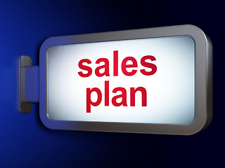 Image showing Marketing concept: Sales Plan on billboard background