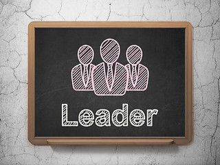 Image showing Business concept: Business People and Leader on chalkboard background