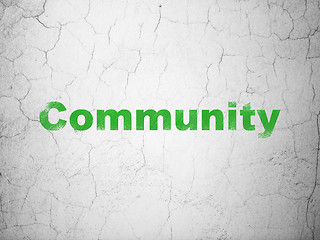 Image showing Social media concept: Community on wall background