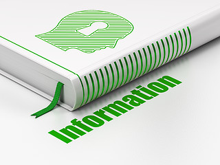 Image showing Data concept: book Head With Keyhole, Information on white background